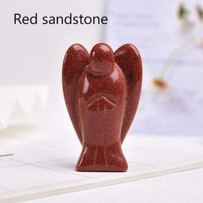 WickedAF Red sandstone / 5cm/2" Guardian Angel Crystal Figurine