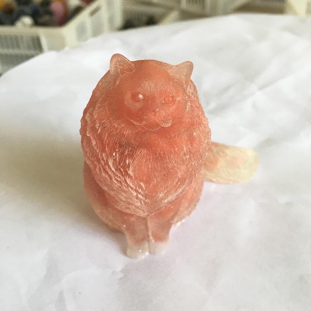 WickedAF Red smelted quartzz Natural Crystal Lady Cat Carving