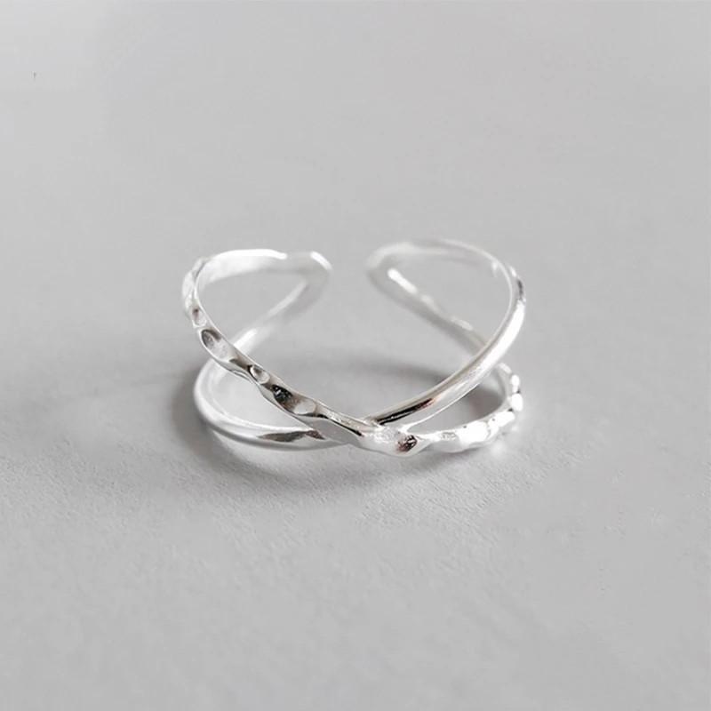 WickedAF Resizable / 2 Silver Geometric Shaped Rings