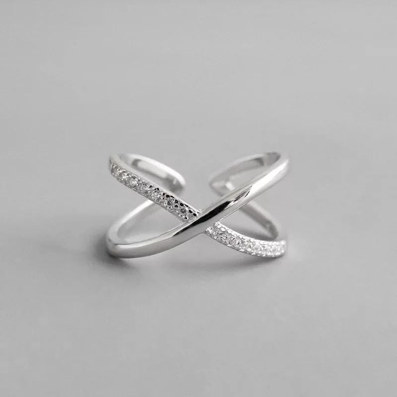 WickedAF Resizable / 5 Silver Geometric Shaped Rings
