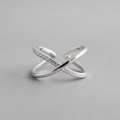 WickedAF Resizable / 5 Silver Geometric Shaped Rings
