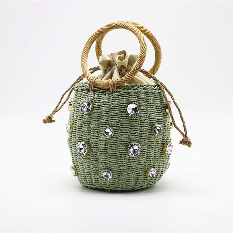 WickedAF Rhinestones Embellished Handmade Bucket Bag