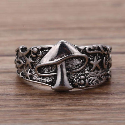 WickedAF ring 7 / Silver Mushroom Design Ring