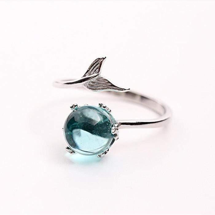 WickedAF ring 925 Sterling Silver Ocean Blue Mermaid Ring