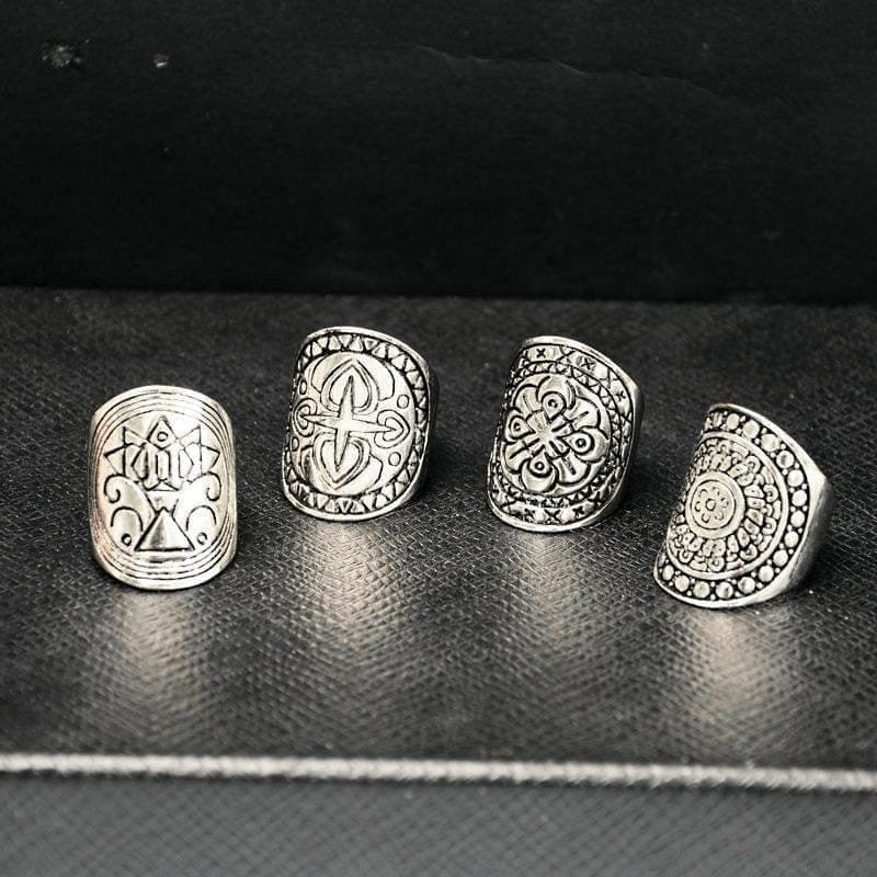 WickedAF Ring Set Ancient Goddess Plated Ring Set 4pcs
