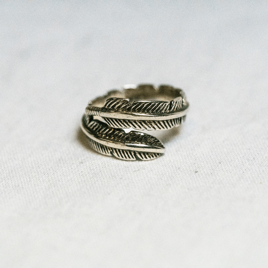 WickedAF ring Sterling Silver Boho Feather Ring