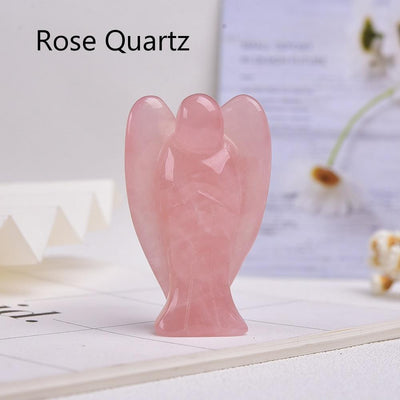 WickedAF Rose quartz / 5cm/2" Guardian Angel Crystal Figurine