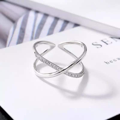 WickedAF Silver Geometric Shaped Rings