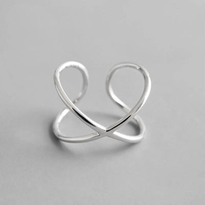 WickedAF Silver Geometric Shaped Rings