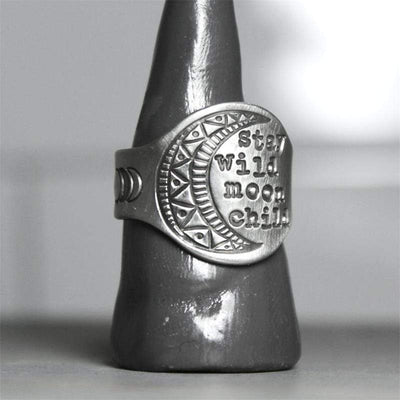 WickedAF Stay Wild Moon Child Silver Ring