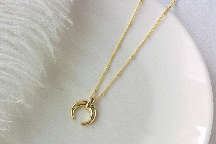 WickedAF Sterling Silver Crescent Moon Necklace