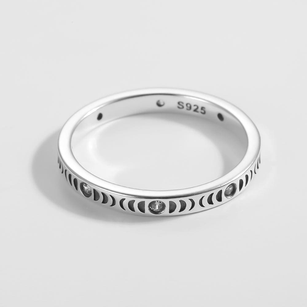 WickedAF Sterling Silver Moon Phases Ring