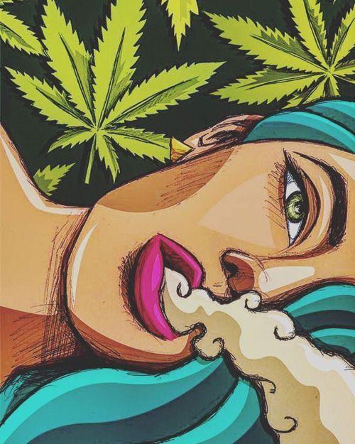 pothead canvas Stoner Girl Lifestyle Spray Paint Canvas Art