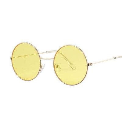 WickedAF sunglasses Gold Yellow Vintage Round Sunglasses (8 Styles)