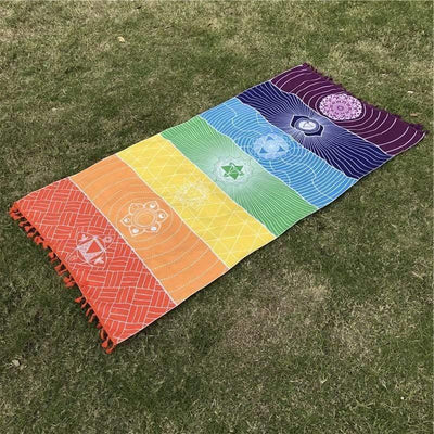 WickedAF tapestry 7 Chakra Rainbow Yoga Mat