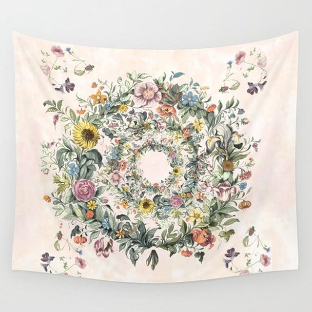 Flowers Wreath Tapestry - wickedafstore