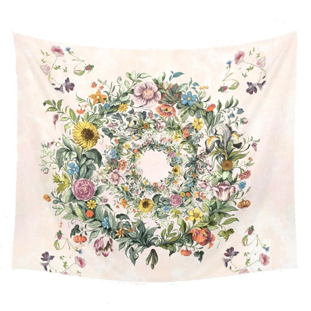 Flowers Wreath Tapestry - wickedafstore