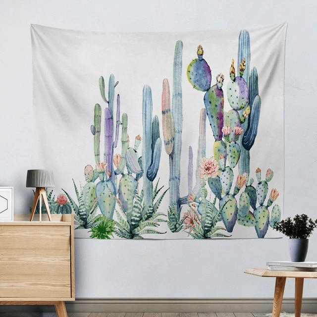 Watercolor Cactus Tapestry - wickedafstore