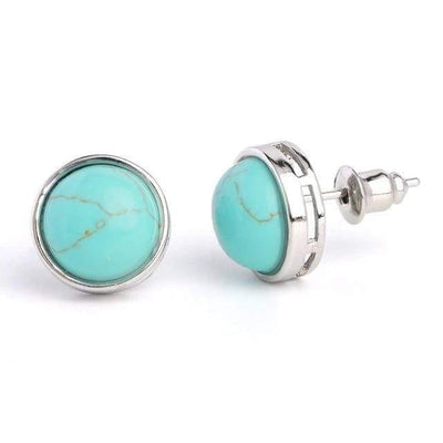 WickedAF Turquoise Natural Stone Round Earrings