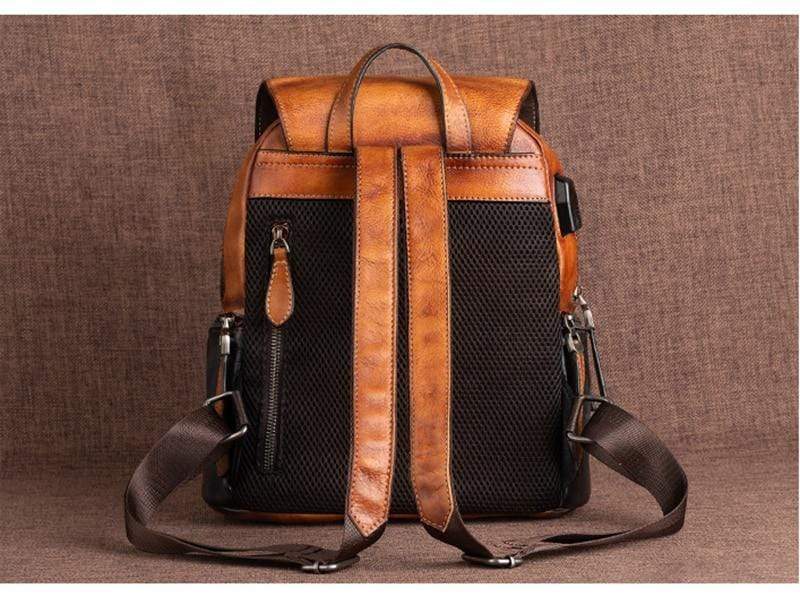 WickedAF Vintage Style Leather Backpack
