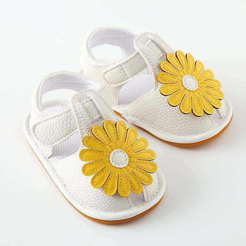 WickedAF White / 0-6 Months Sunflower Soft Sandals