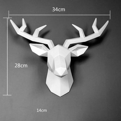 WickedAF White 3D Deer Head Wall Statue