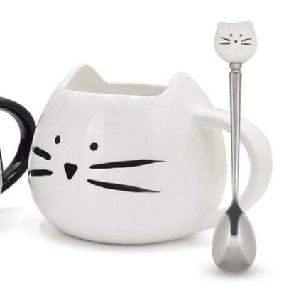 Cute Cat Coffee Mug With Spoon - wickedafstore