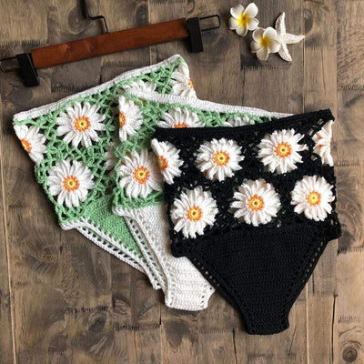 WickedAF White Daisies Bikini Bottom