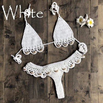 WickedAF White / L Viviana Crochet Bikini Set