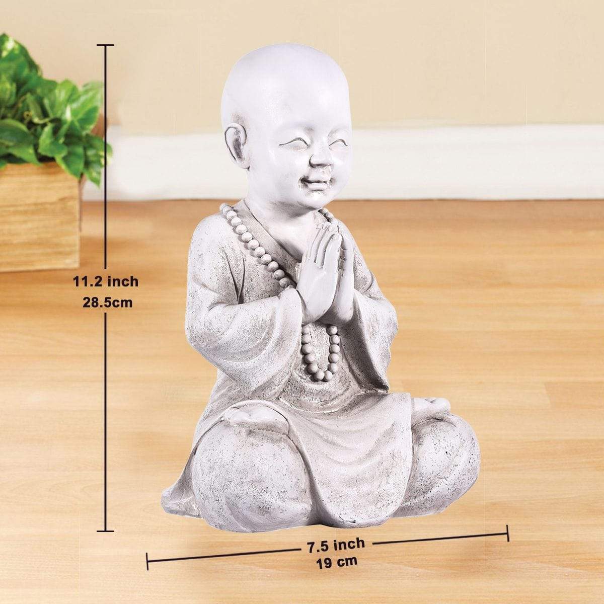 WickedAF White Meditating Baby Buddha Decor