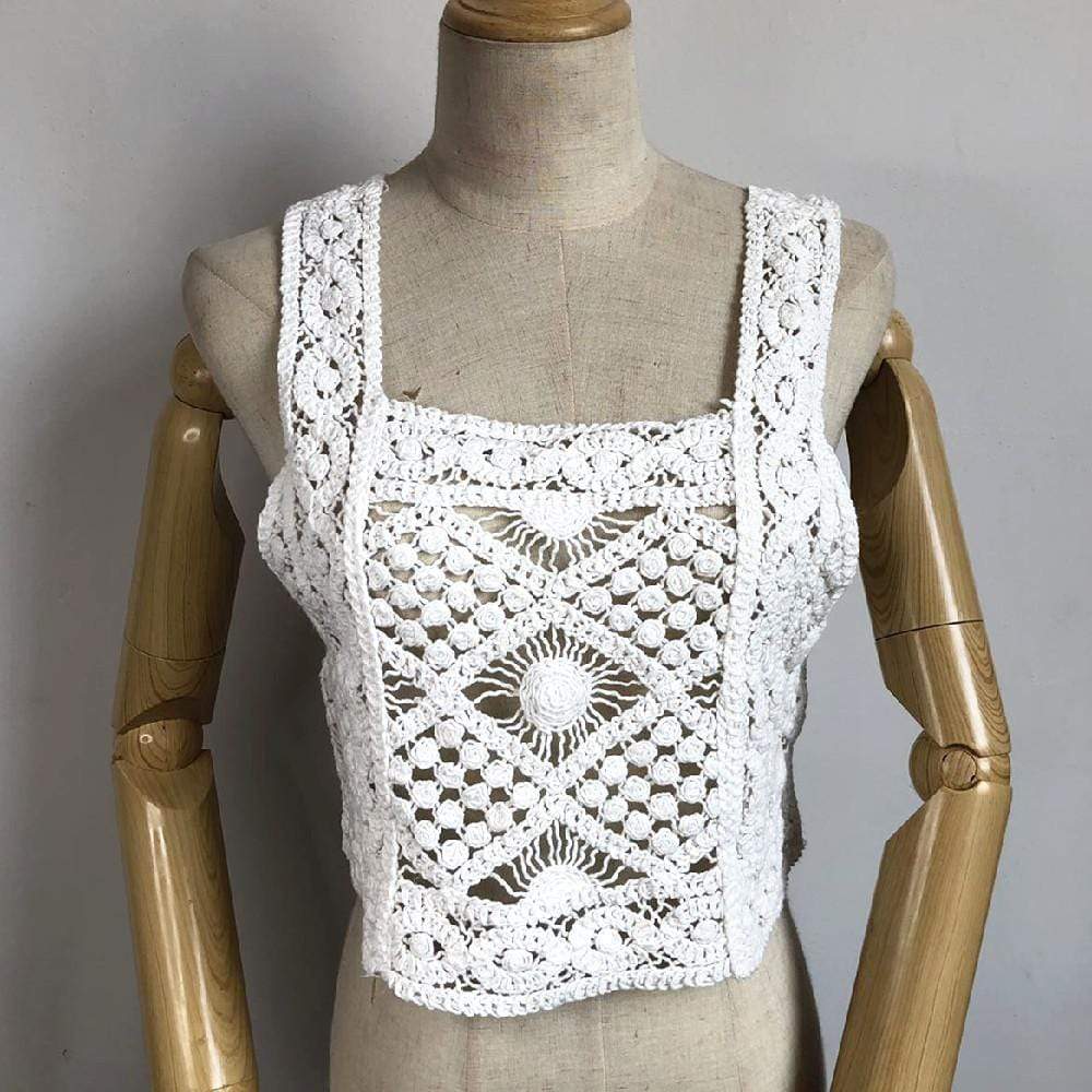 WickedAF White / One Size Lilith Knitted Crop Top