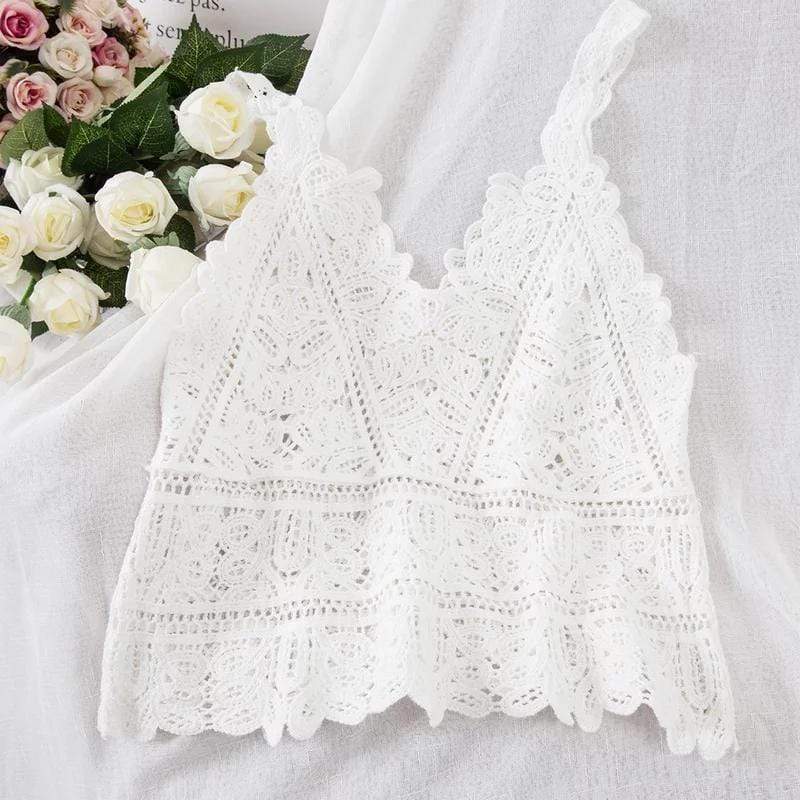 WickedAF White / One Size Mason Lace Blouse (5 colors)
