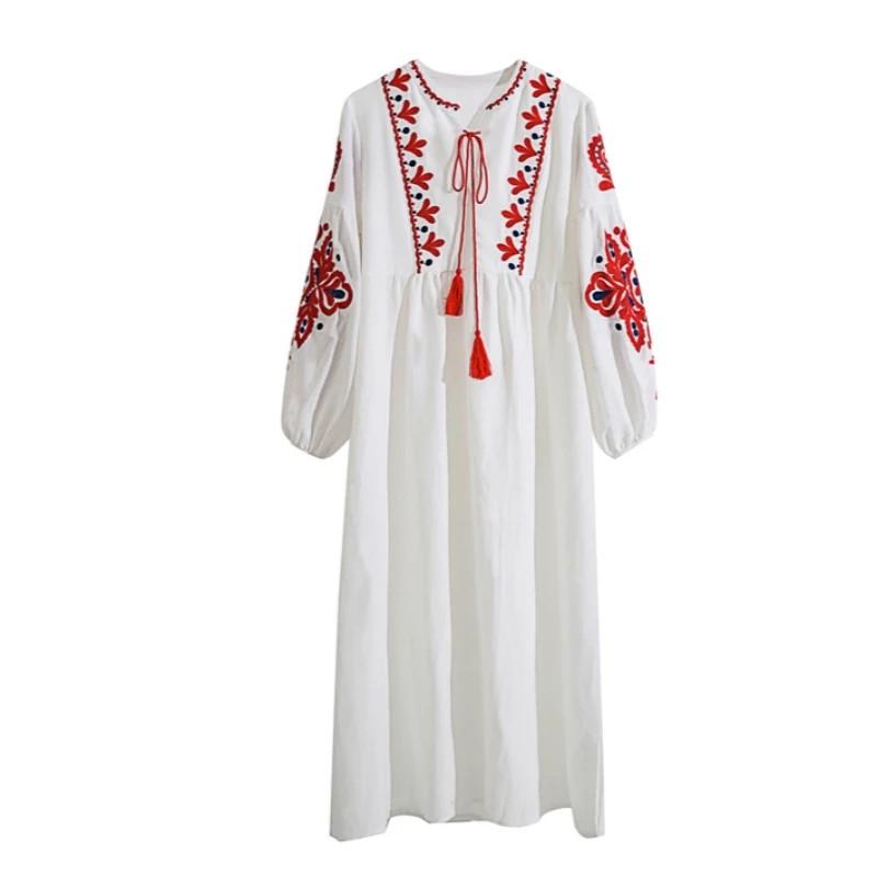 WickedAF White / S Henley Boho Maxi Dress