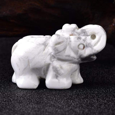 WickedAF White Turquoise Natural Crystal Elephant Figurine