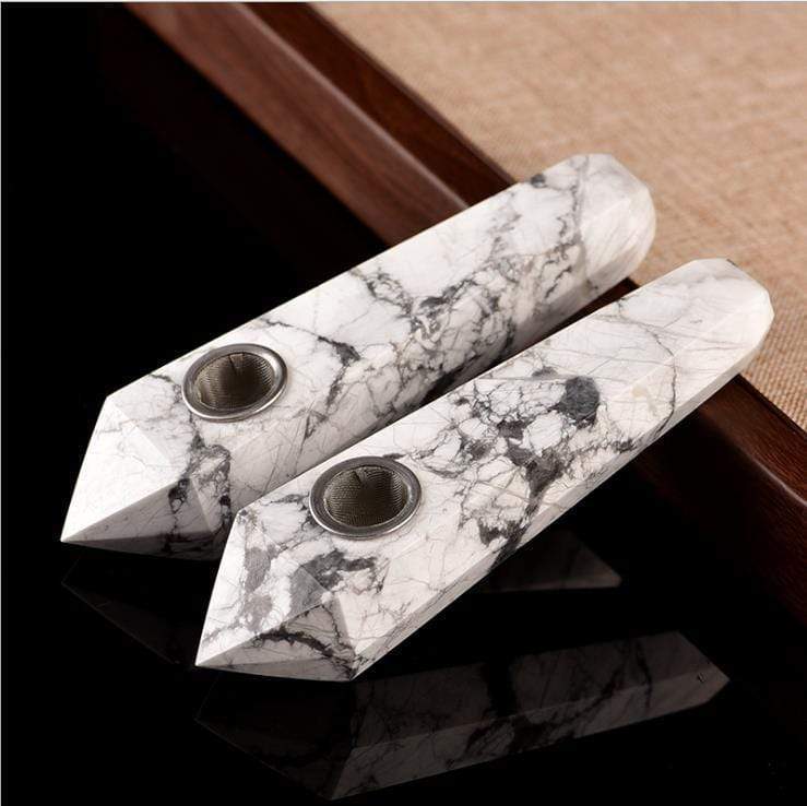 White Turquoise Stone Pipe - wickedafstore