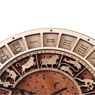 WickedAF Wood Zodiac Signs Wooden Wall Clock