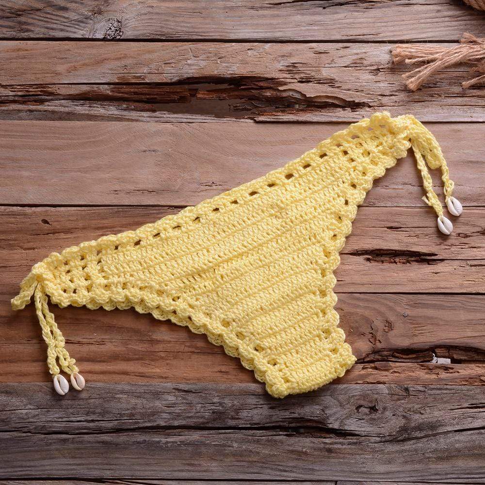 WickedAF Yellow Bottom / S Aline Handmade Bikini Set