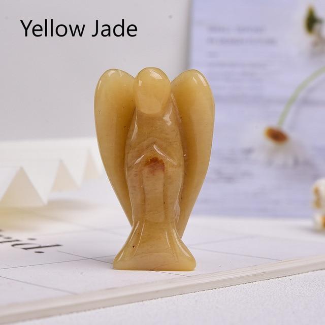 WickedAF Yellow jade / 5cm/2" Guardian Angel Crystal Figurine