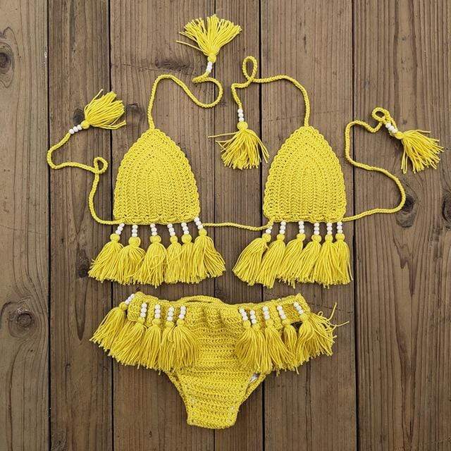 WickedAF Yellow / L Alya Rainbow Bikini Set