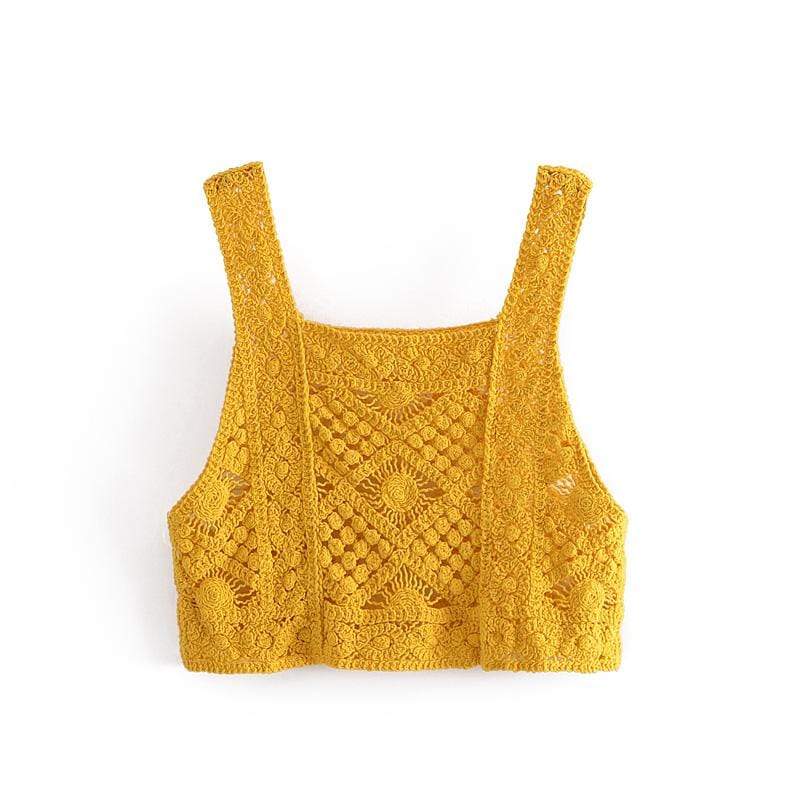 WickedAF Yellow / One Size Lilith Knitted Crop Top