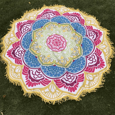 Lotus Mandala Tassel Round Mat - wickedafstore