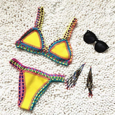 WickedAF Yellow / S Crochet Bikini Set