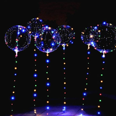 wickedafstore 0 10Packs LED Light Up Bobo Balloons 18inch Colorful Helium Balloons With LED String Lights For Christmas Birthday Wedding Party D