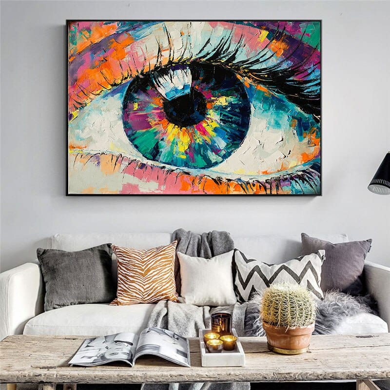 wickedafstore 0 Abstract Art Colorful Eye Canvas Painting Wall Pictures For Living Room Wall Art Printed On Canvas Modern Decorative Pictures