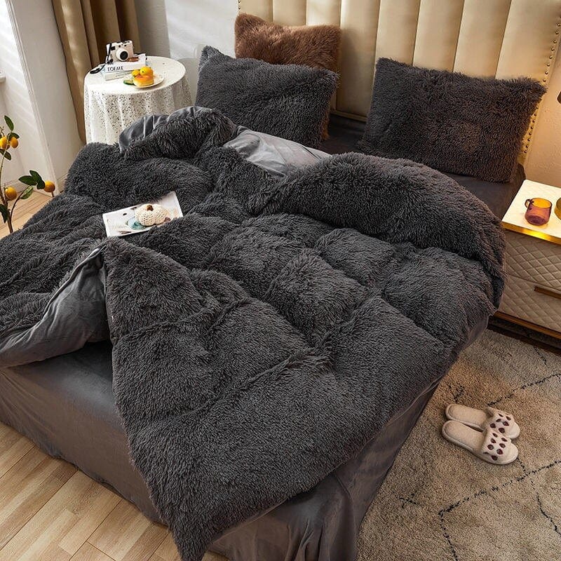 wickedafstore 0 Black / 150x200cm 1pc Luxury Fluffy Bedding Set