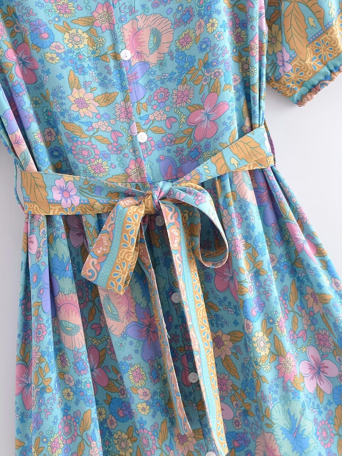 wickedafstore 0 Blossom Bliss Maxi Dress in Blue