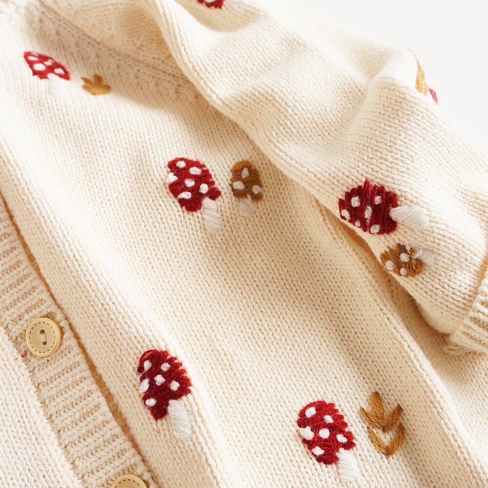 Boho Baby Mushroom Embroidered Cardigan – wickedafstore