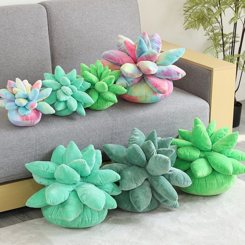 wickedafstore 0 Creative Succulent Pillow Decoration For Garden Green Lovers Cute Succulent Sleep Seat Cushion Home Decoration