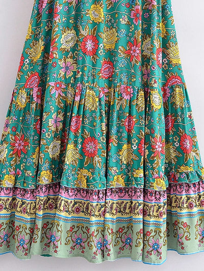 wickedafstore 0 Eirlys Floral Boho Maxi Dress