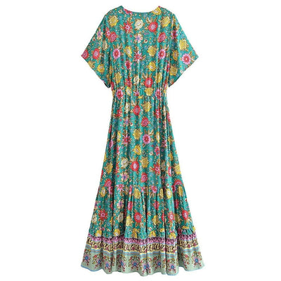 wickedafstore 0 Eirlys Floral Boho Maxi Dress